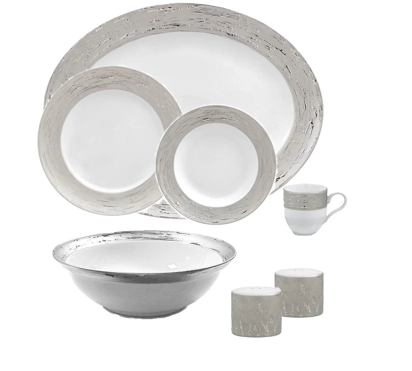 Argentatus set 22 pièces - Maison porcel  | Porcelaine