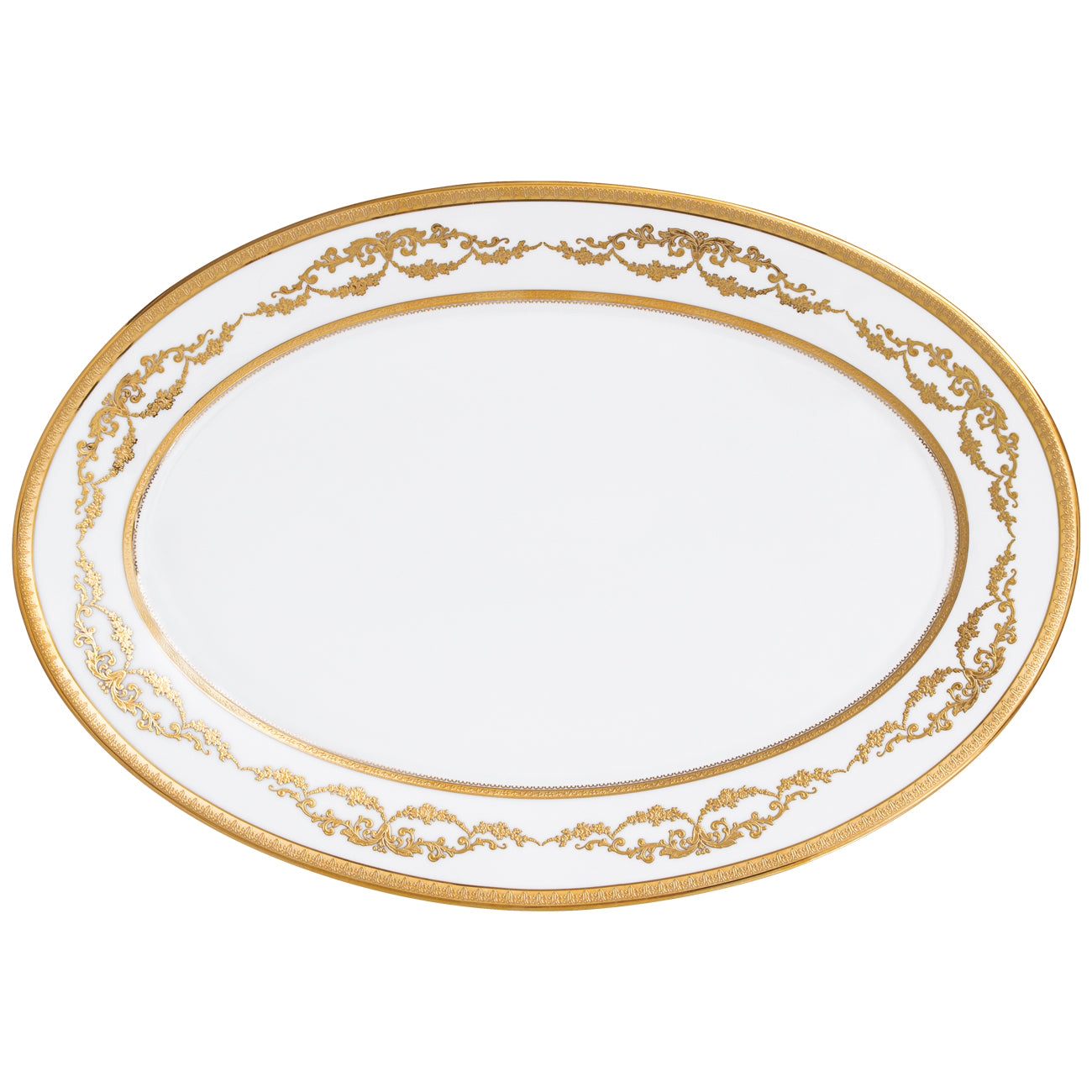 Imperio gold plat 39cm - Maison porcel  | Porcelaine