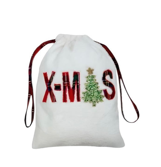 Sac de Noël x-mas 30x40 blanc