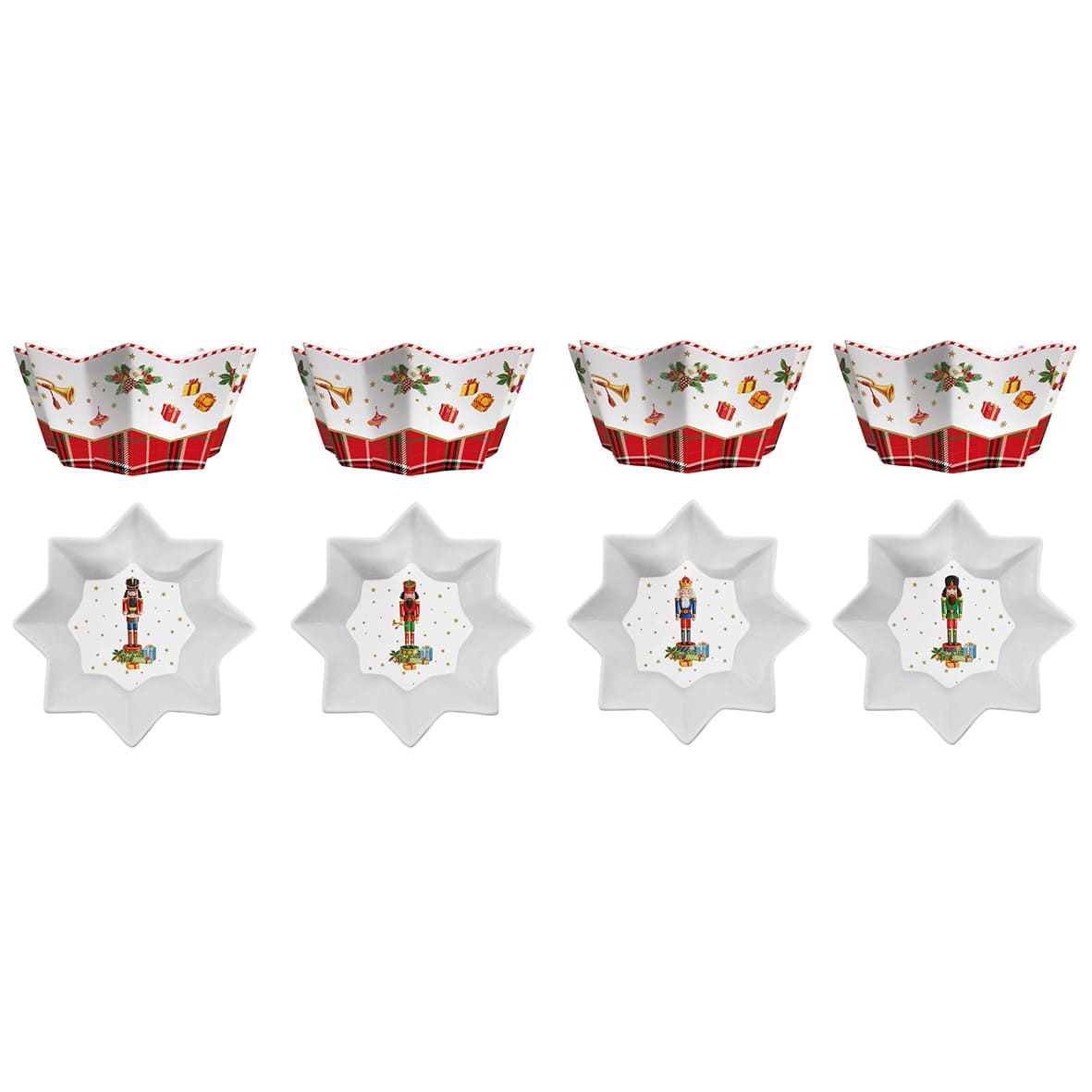 Vintage nutcracker ensemble de 4 bols en porcelaine