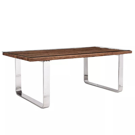 Table rectangle Marlo plateau en verre