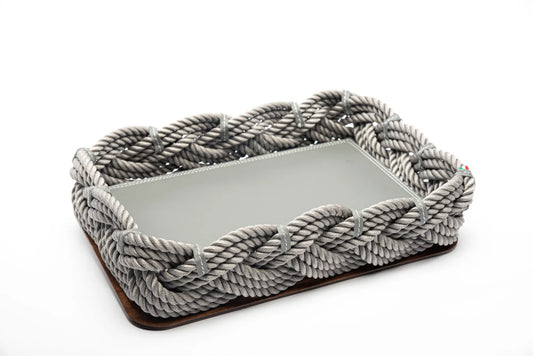 Plateau rectangle 37cm gris