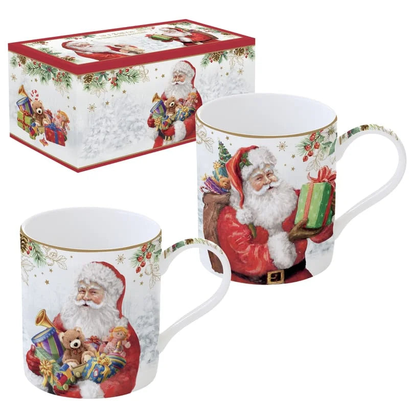 Santa coffret 2 mugs - Maison porcel  | Porcelaine