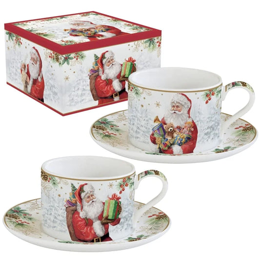 Santa box of 2 tea cups