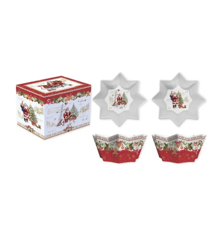 Christmas memories box of 2 bowls 14cm