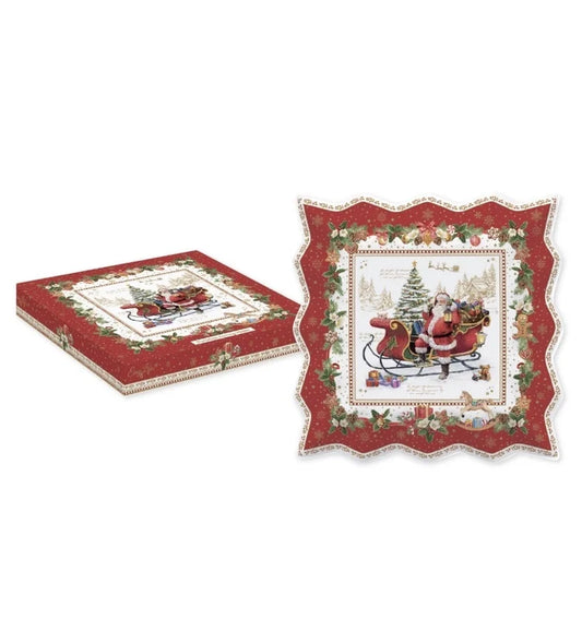 Christmas memories square dish 30cm