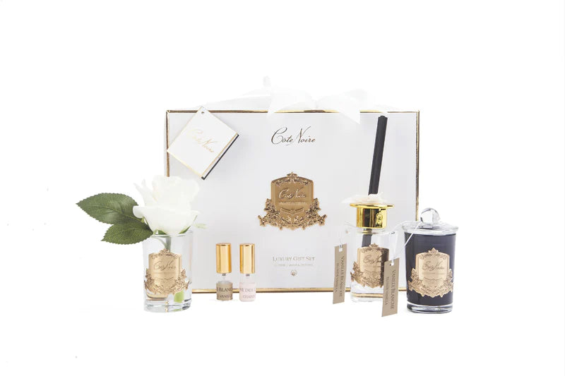 Coffret cadeau doré blanc