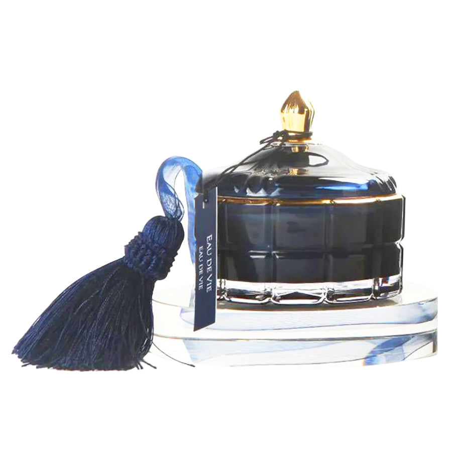 Blue art deco candle