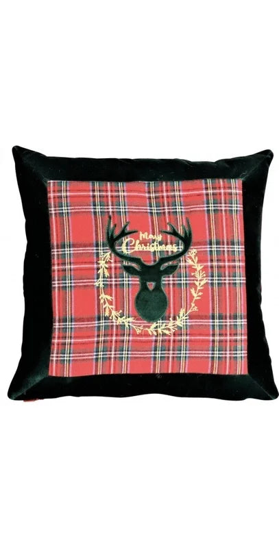 Green deer Christmas cushion