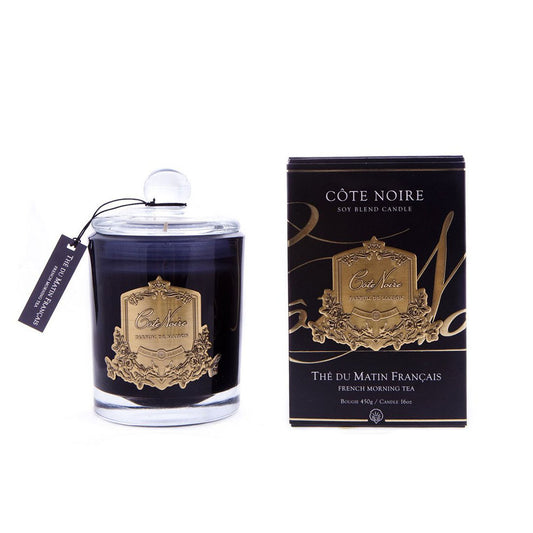 Bougie 450g thé du matin français doré noir