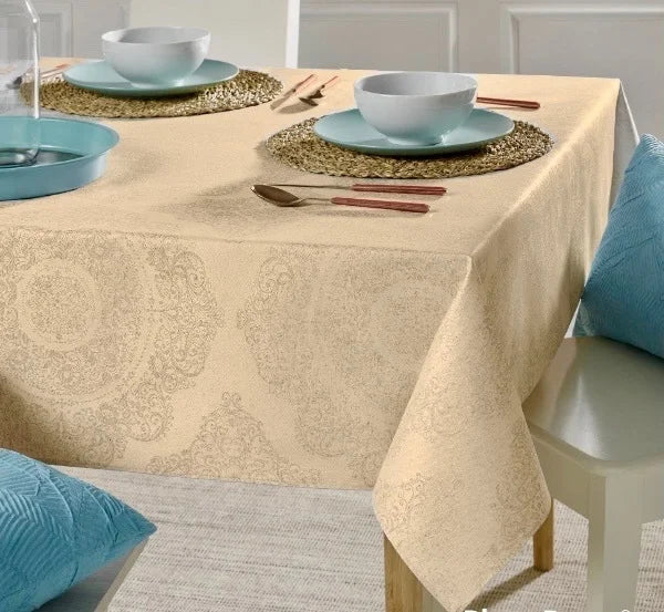 Anti-stain tablecloth Nerea beige