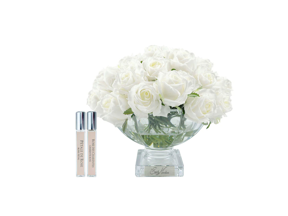 Bouquet luxury 37 roses blanche argent