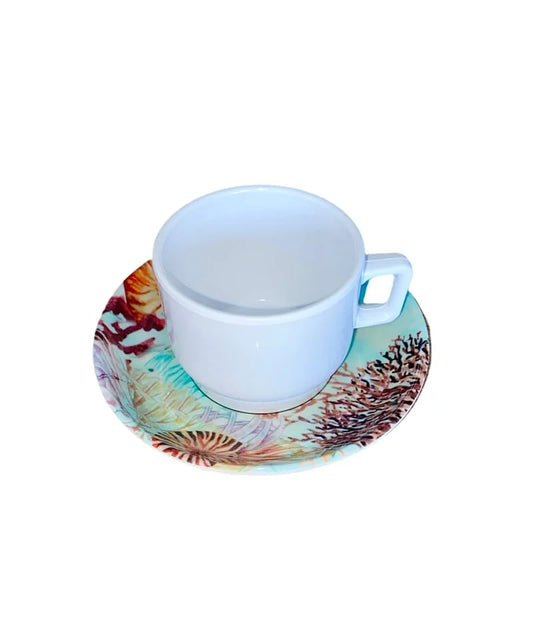 tasse à café + soucoupe Ocean plastique