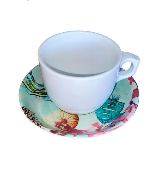 tasse à thé + soucoupe Ocean plastique